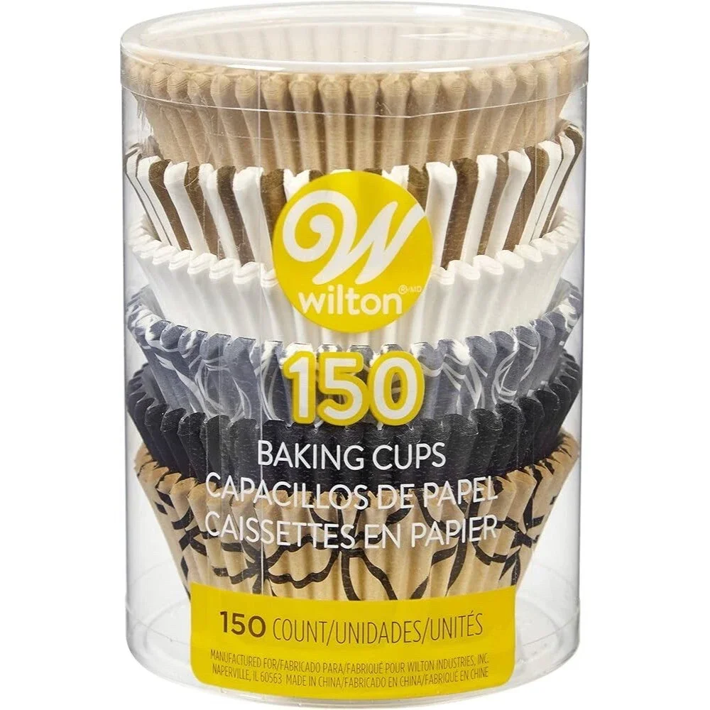 Wilton Elegance Baking Cups Cupcake Liners Assorted Designs 150 Count